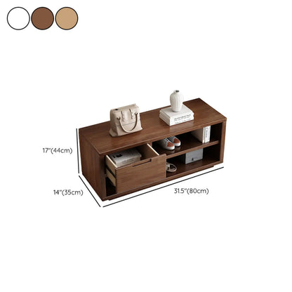Entryway Rubberwood Singer Drawer Shoe Storage Bench