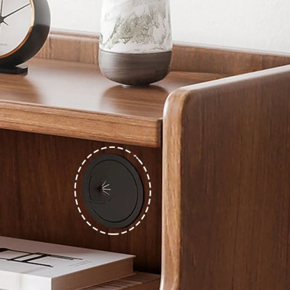 Natural Wood Scandinavian 2-Drawers Narrow Nightstand