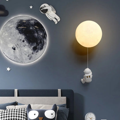 Kids Astronaut Globe LED Wall Sconce for Bedroom Lighting