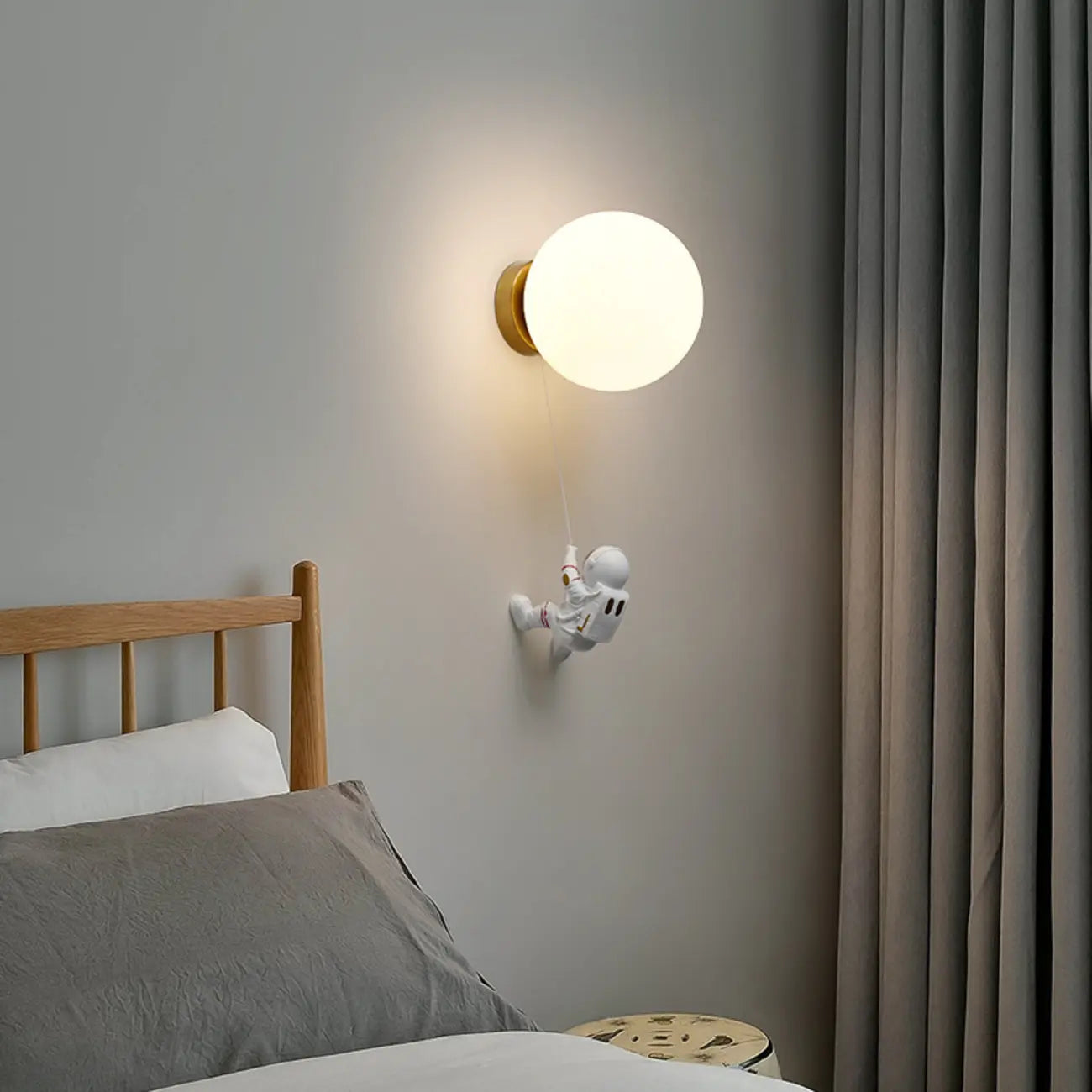 Kids Astronaut Globe LED Wall Sconce for Bedroom Lighting