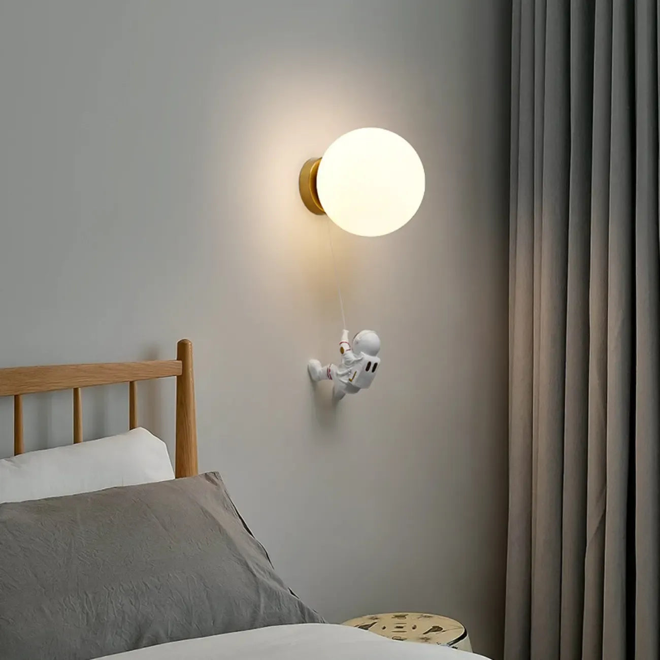 Kids Astronaut Globe LED Wall Sconce for Bedroom Lighting