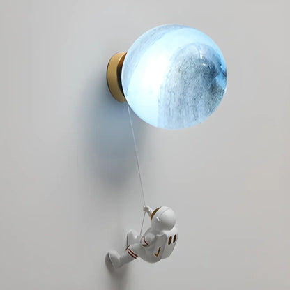 Kids Astronaut Globe LED Wall Sconce for Bedroom Lighting