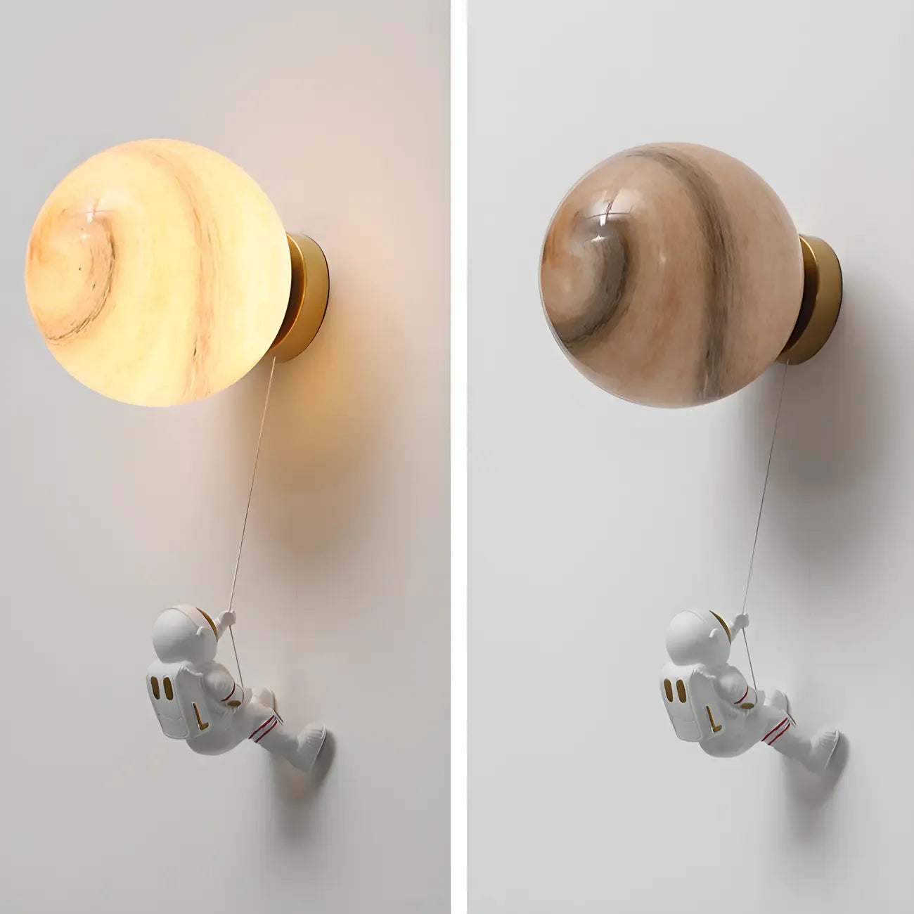 Kids Astronaut Globe LED Wall Sconce for Bedroom Lighting