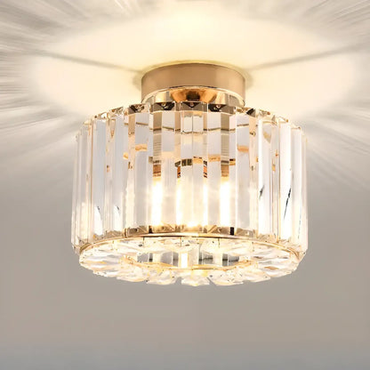 Stylish Square Crystal Semi-Flush LED Ceiling Light