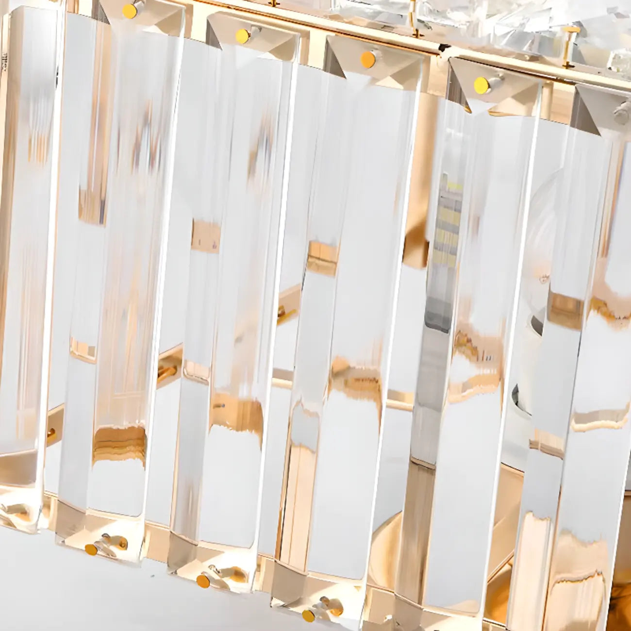 Stylish Square Crystal Semi-Flush LED Ceiling Light