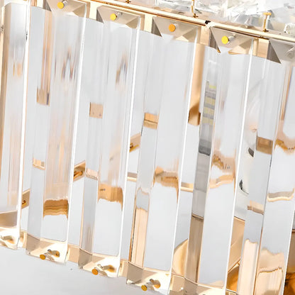 Stylish Square Crystal Semi-Flush LED Ceiling Light