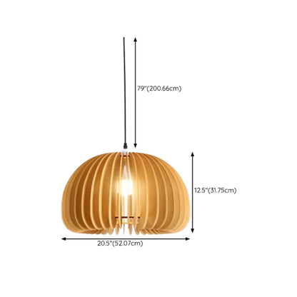 Modern Wood Drum Cord Hanging Pendant Light