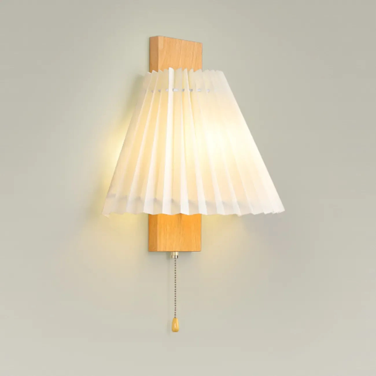 Modern Pleated Wall Sconce with Pull Chain for Living Room