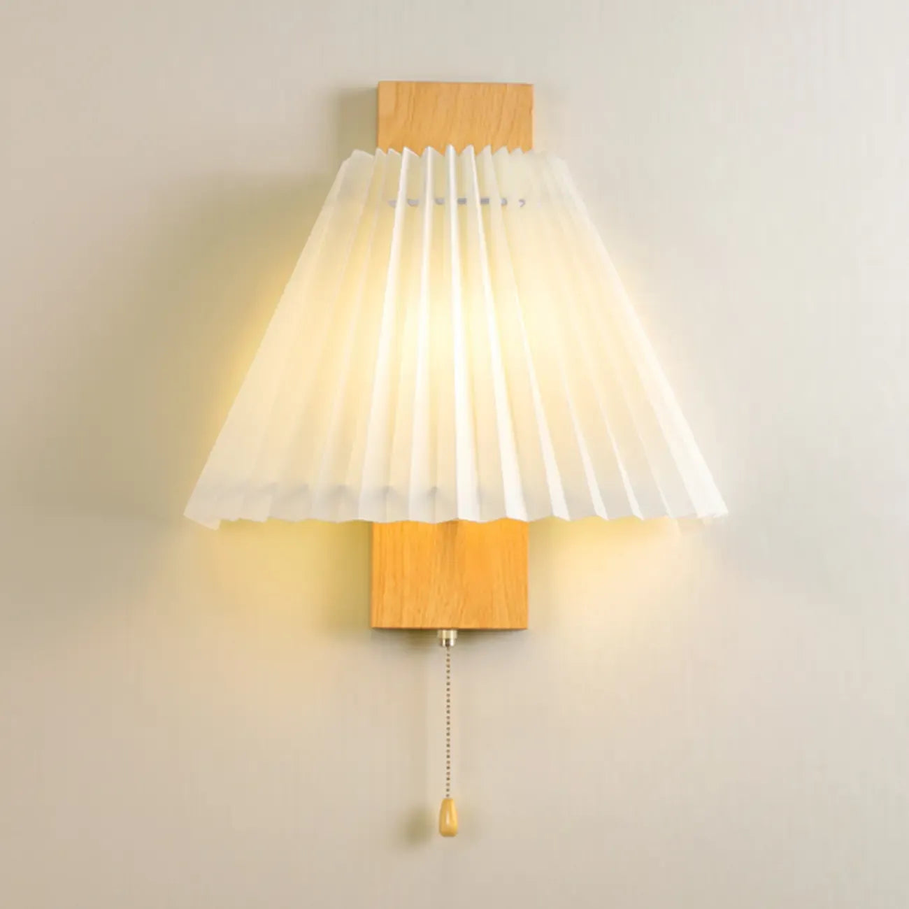 Modern Pleated Wall Sconce with Pull Chain for Living Room