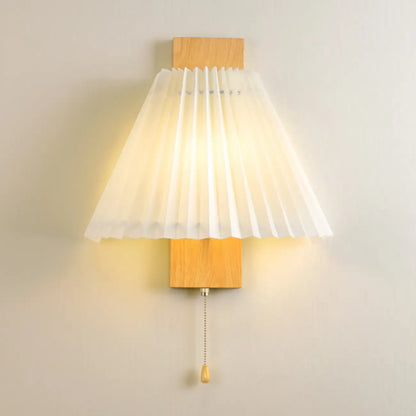 Modern Pleated Wall Sconce with Pull Chain for Living Room