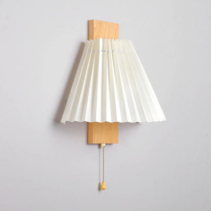 Modern Pleated Wall Sconce with Pull Chain for Living Room