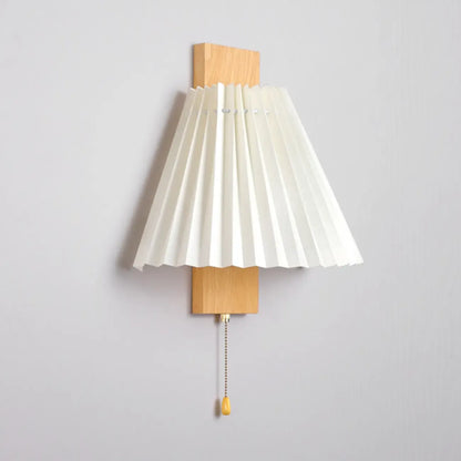 Modern Pleated Wall Sconce with Pull Chain for Living Room