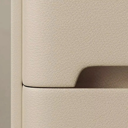 Modern Bedside Table with Marble Top & Storage Drawers