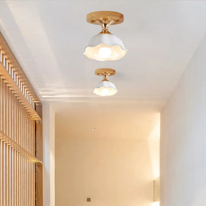 Modern 5 Ceramic Semi Flush Ceiling Light for Hallway Decor