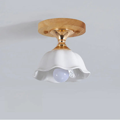 Modern 5 Ceramic Semi Flush Ceiling Light for Hallway Decor