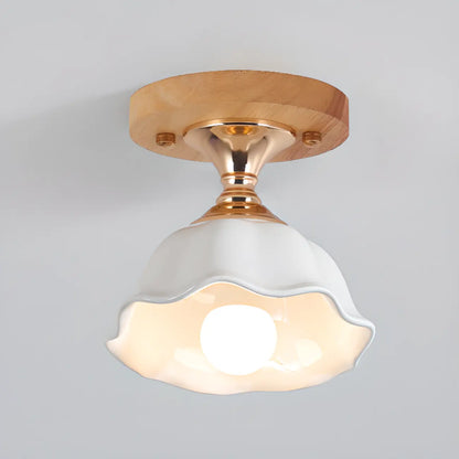 Modern 5 Ceramic Semi Flush Ceiling Light for Hallway Decor