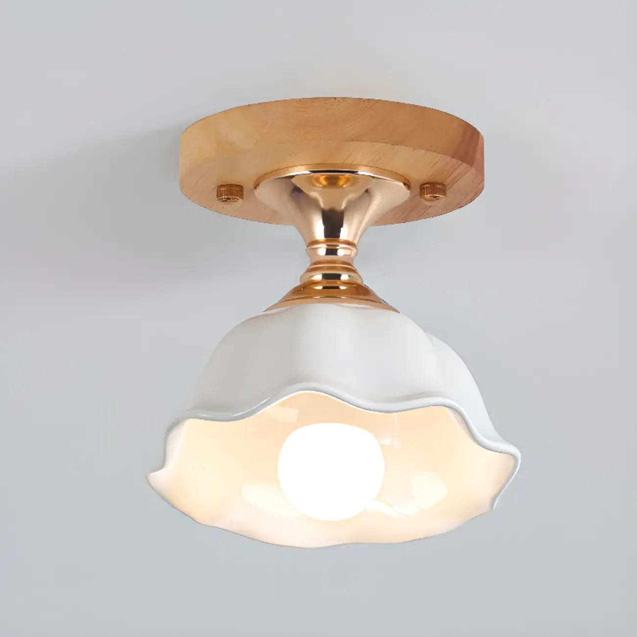 Modern 5 Ceramic Semi Flush Ceiling Light for Hallway Decor