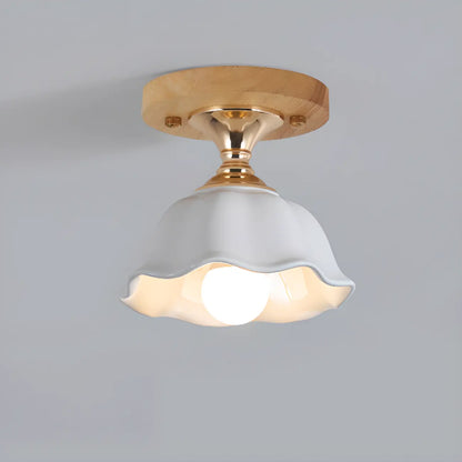 Modern 5 Ceramic Semi Flush Ceiling Light for Hallway Decor