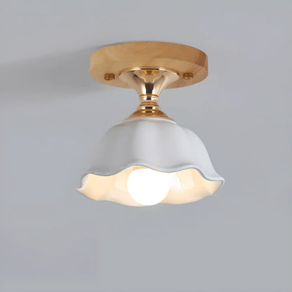 Modern 5 Ceramic Semi Flush Ceiling Light for Hallway Decor