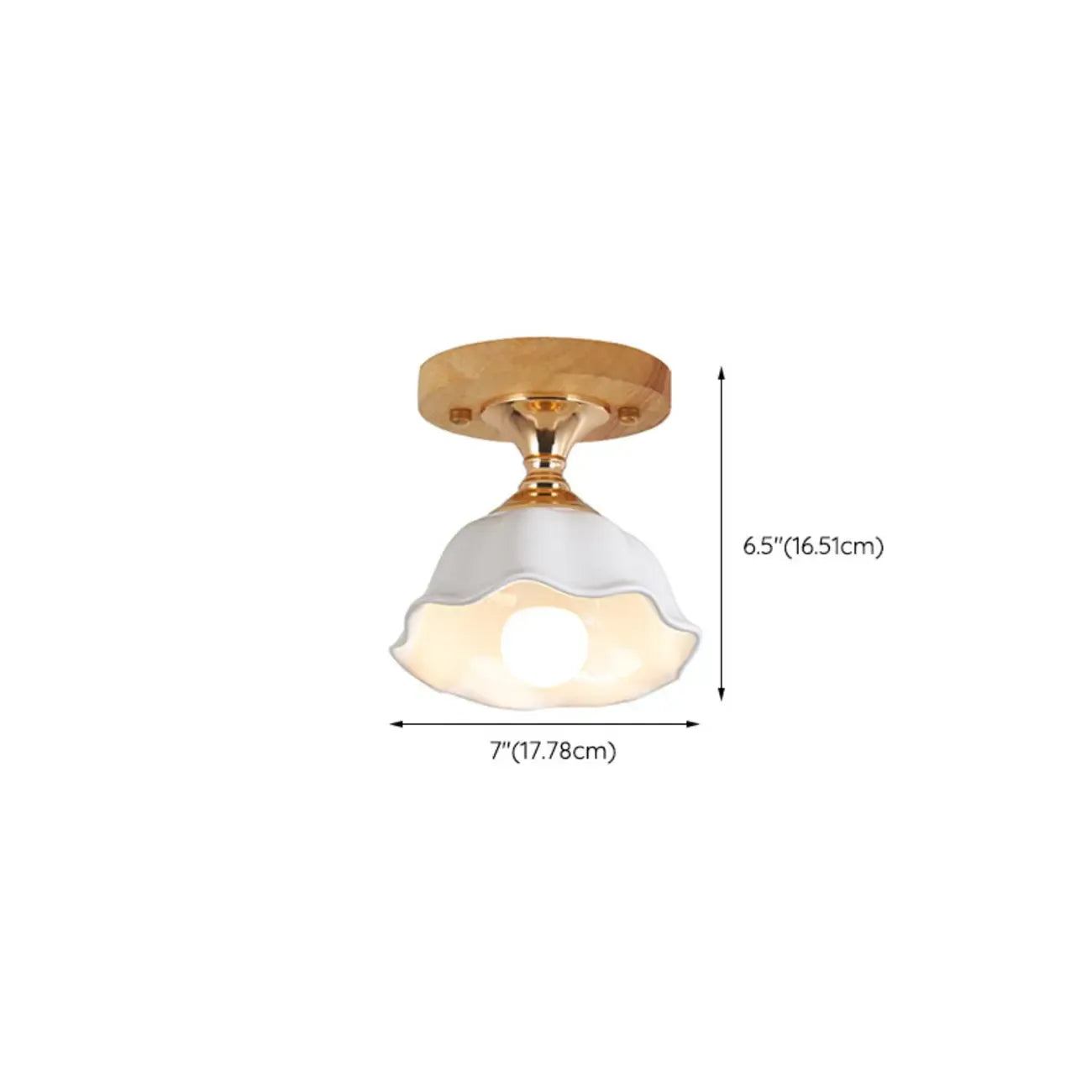 Modern 5 Ceramic Semi Flush Ceiling Light for Hallway Decor