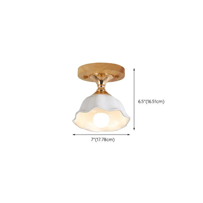 Modern 5 Ceramic Semi Flush Ceiling Light for Hallway Decor