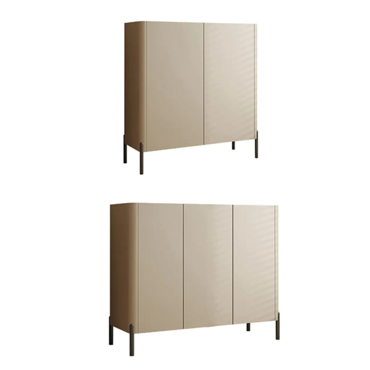 Coffee Solid Wood Shoe Cabinet with Adjustable Shelves