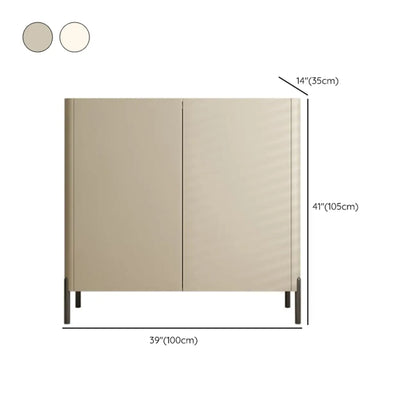 Coffee Solid Wood Shoe Cabinet with Adjustable Shelves