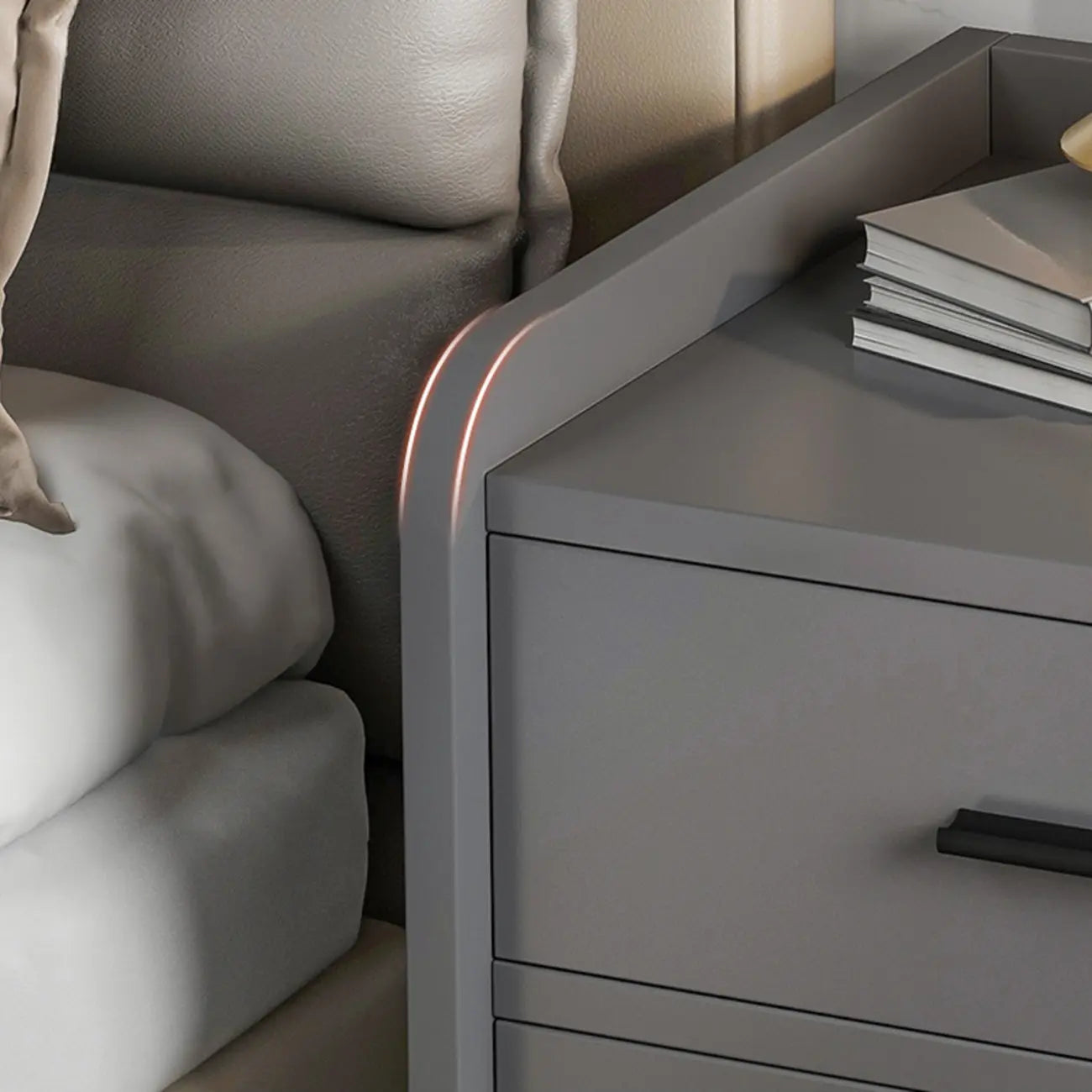 Modern Wooden Bedside Table with Storage Drawer