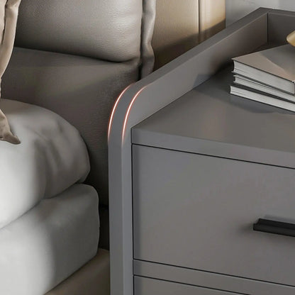 Modern Wooden Bedside Table with Storage Drawer