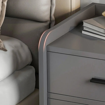 Modern Wooden Bedside Table with Storage Drawer