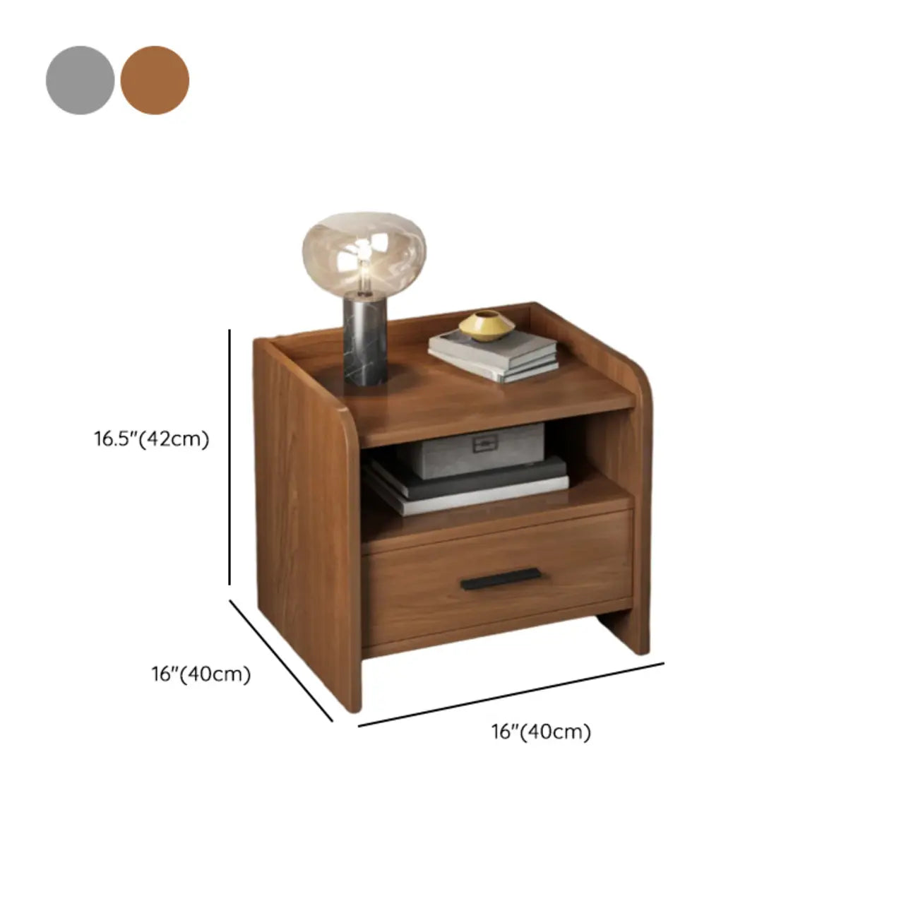 Modern Wooden Bedside Table with Storage Drawer