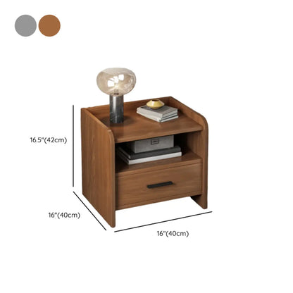 Modern Wooden Bedside Table with Storage Drawer