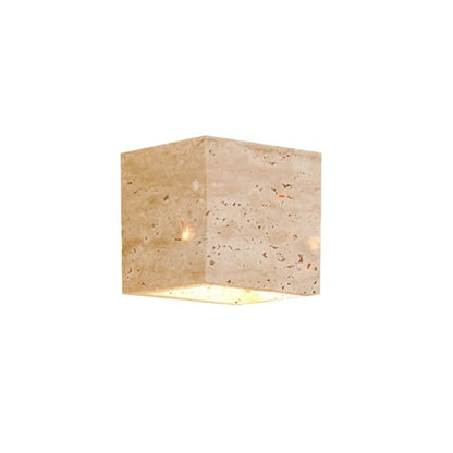 Modern Stone Beige Geometry Outdoor Wall Sconce