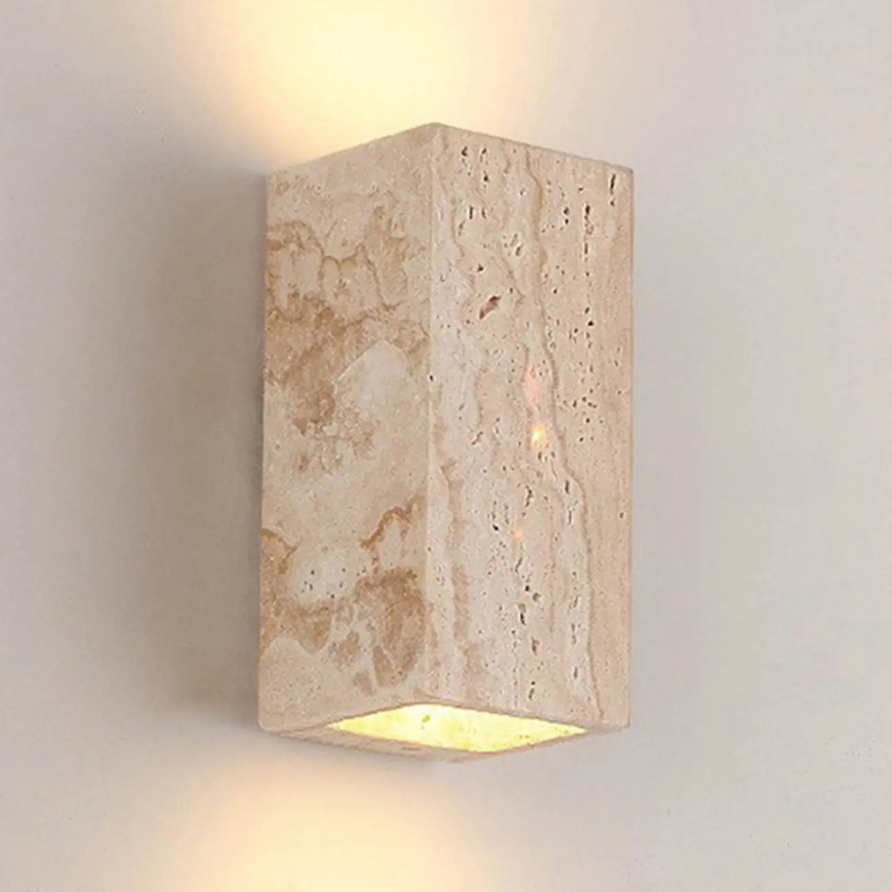 Modern Stone Beige Geometry Outdoor Wall Sconce