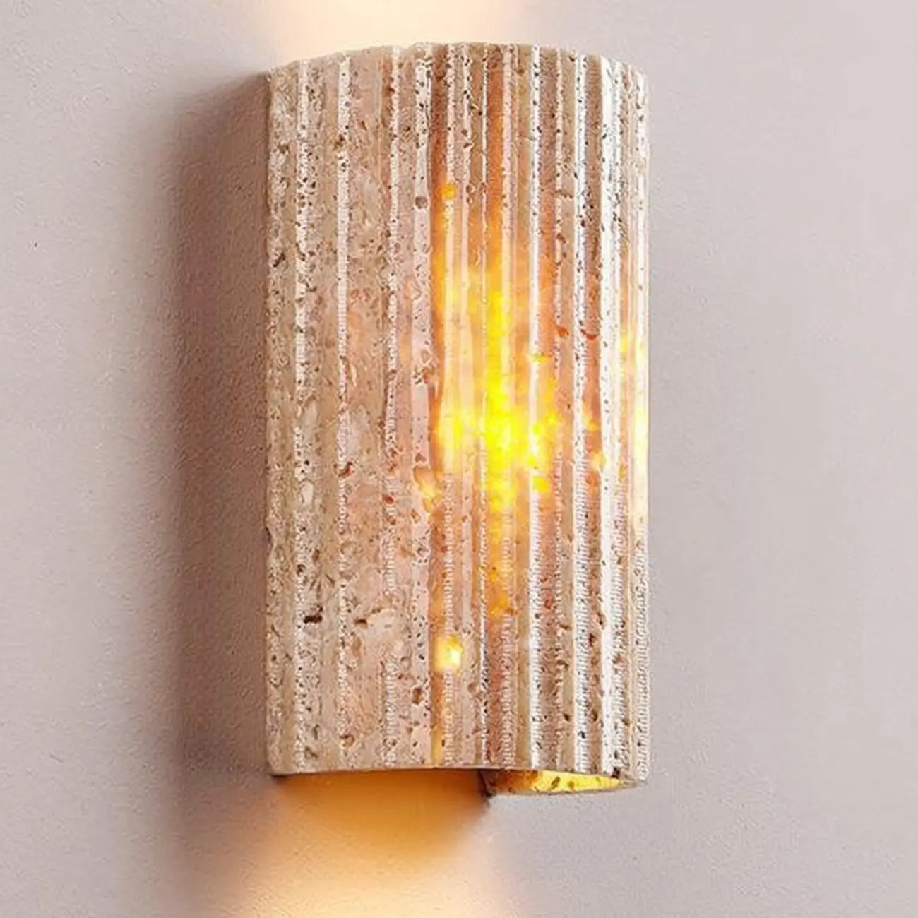 Modern Stone Beige Geometry Outdoor Wall Sconce