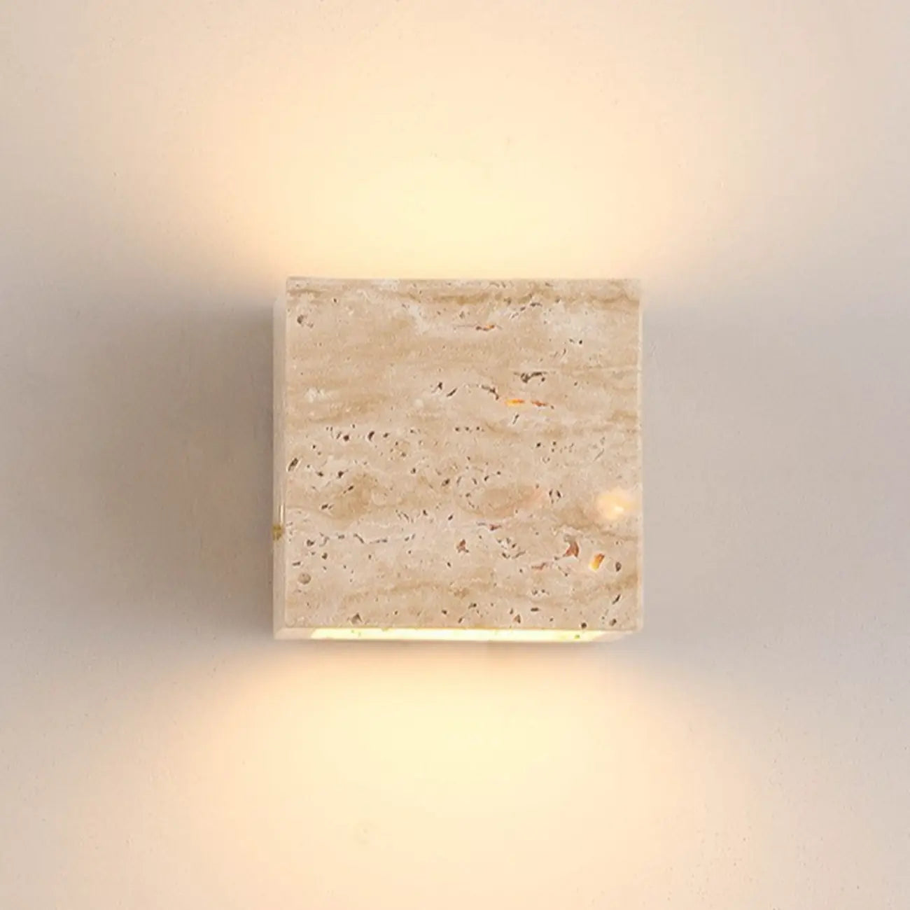 Modern Stone Beige Geometry Outdoor Wall Sconce