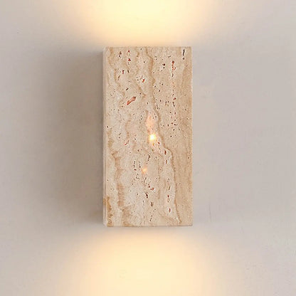 Modern Stone Beige Geometry Outdoor Wall Sconce