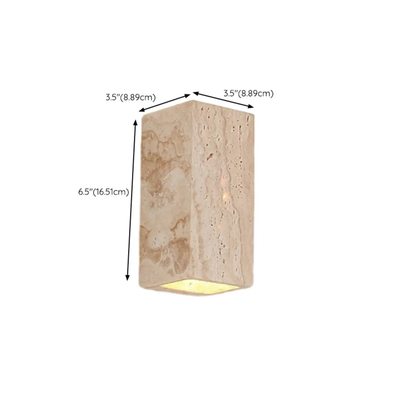 Modern Stone Beige Geometry Outdoor Wall Sconce