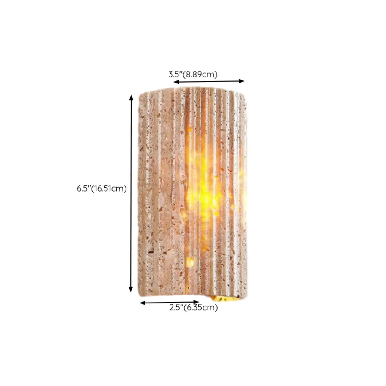 Modern Stone Beige Geometry Outdoor Wall Sconce