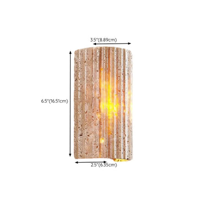 Modern Stone Beige Geometry Outdoor Wall Sconce