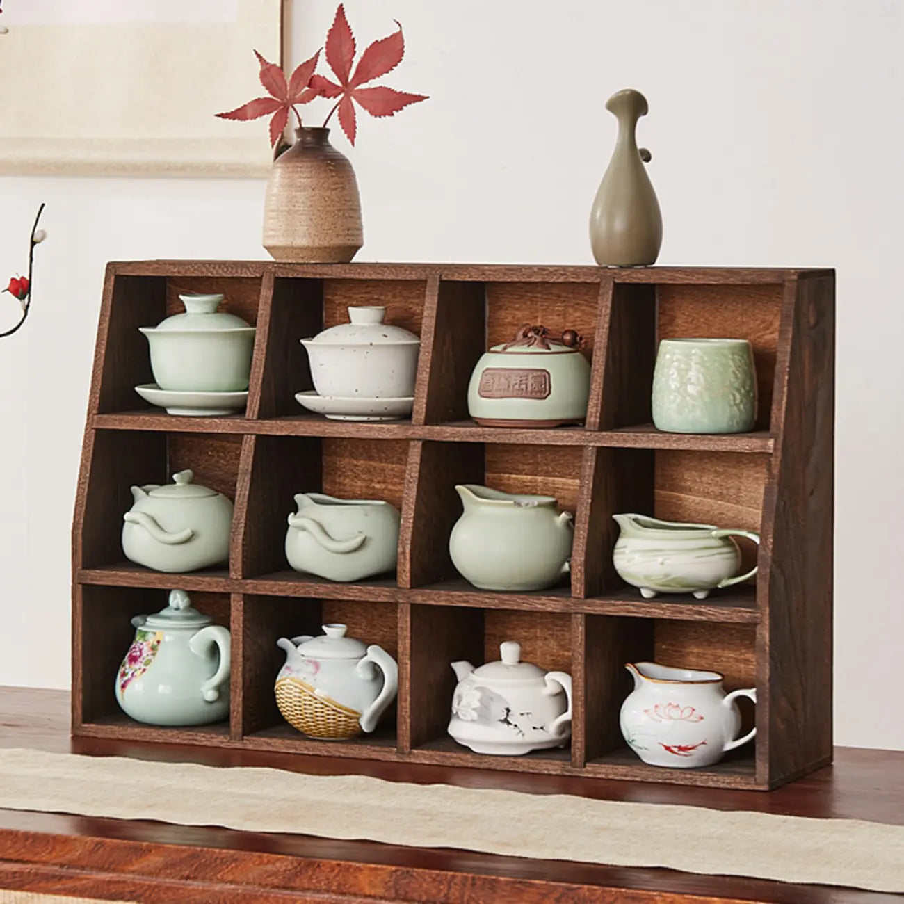 Wooden Open Display Cabinet for Living Room Decor