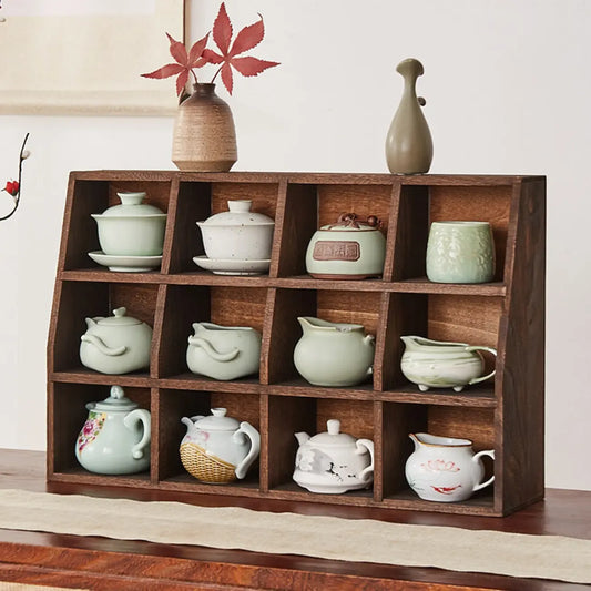 Wooden Open Display Cabinet for Living Room Decor