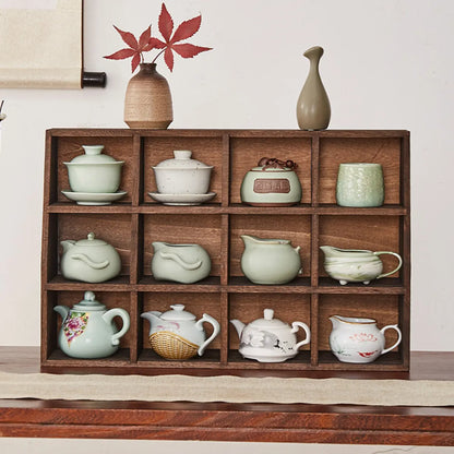 Wooden Open Display Cabinet for Living Room Decor