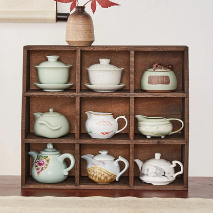 Wooden Open Display Cabinet for Living Room Decor