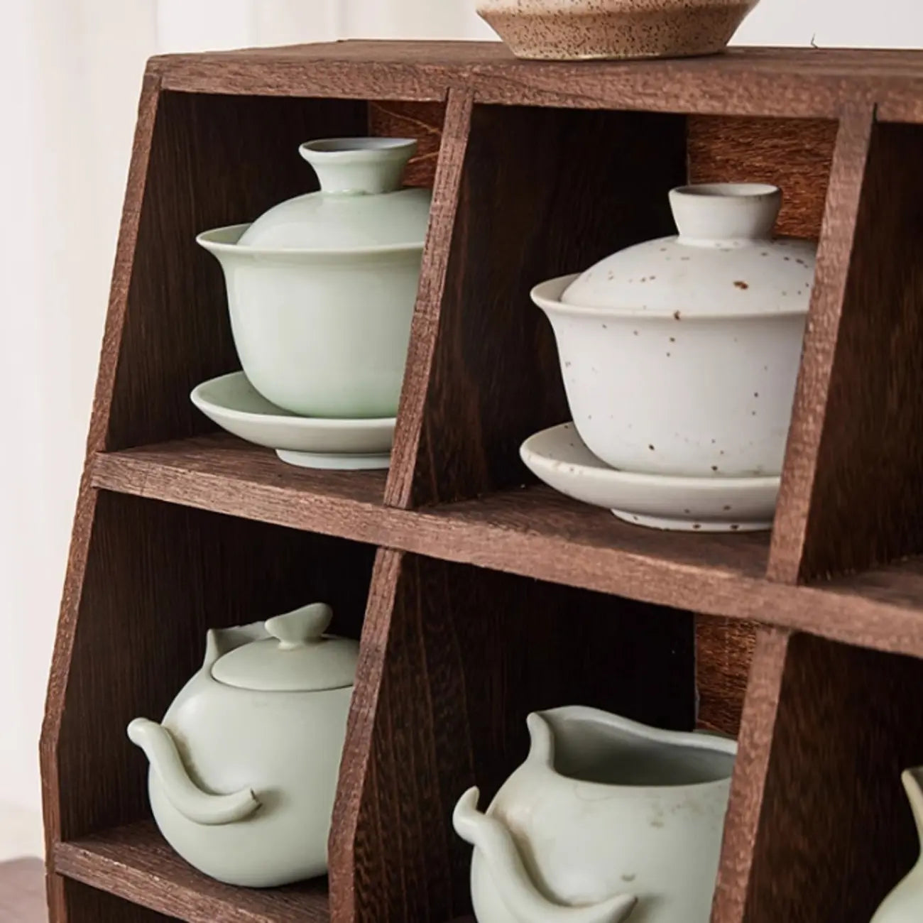 Wooden Open Display Cabinet for Living Room Decor