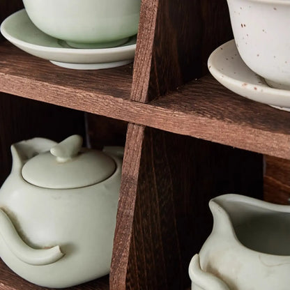 Wooden Open Display Cabinet for Living Room Decor