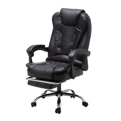 Executive Ergonomic Black Leather Swivel Reclining Office Chair