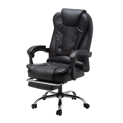 Executive Ergonomic Black Leather Swivel Reclining Office Chair