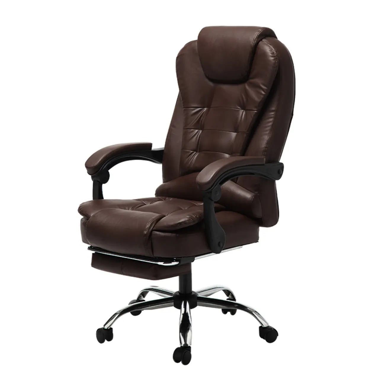 Executive Ergonomic Black Leather Swivel Reclining Office Chair