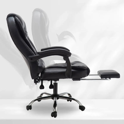 Executive Ergonomic Black Leather Swivel Reclining Office Chair